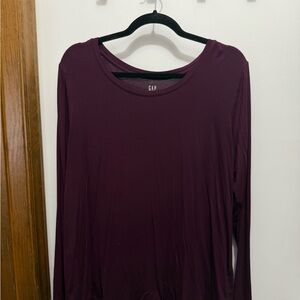 GAP Purple Luxe Long Sleeve Blouse -Womens L